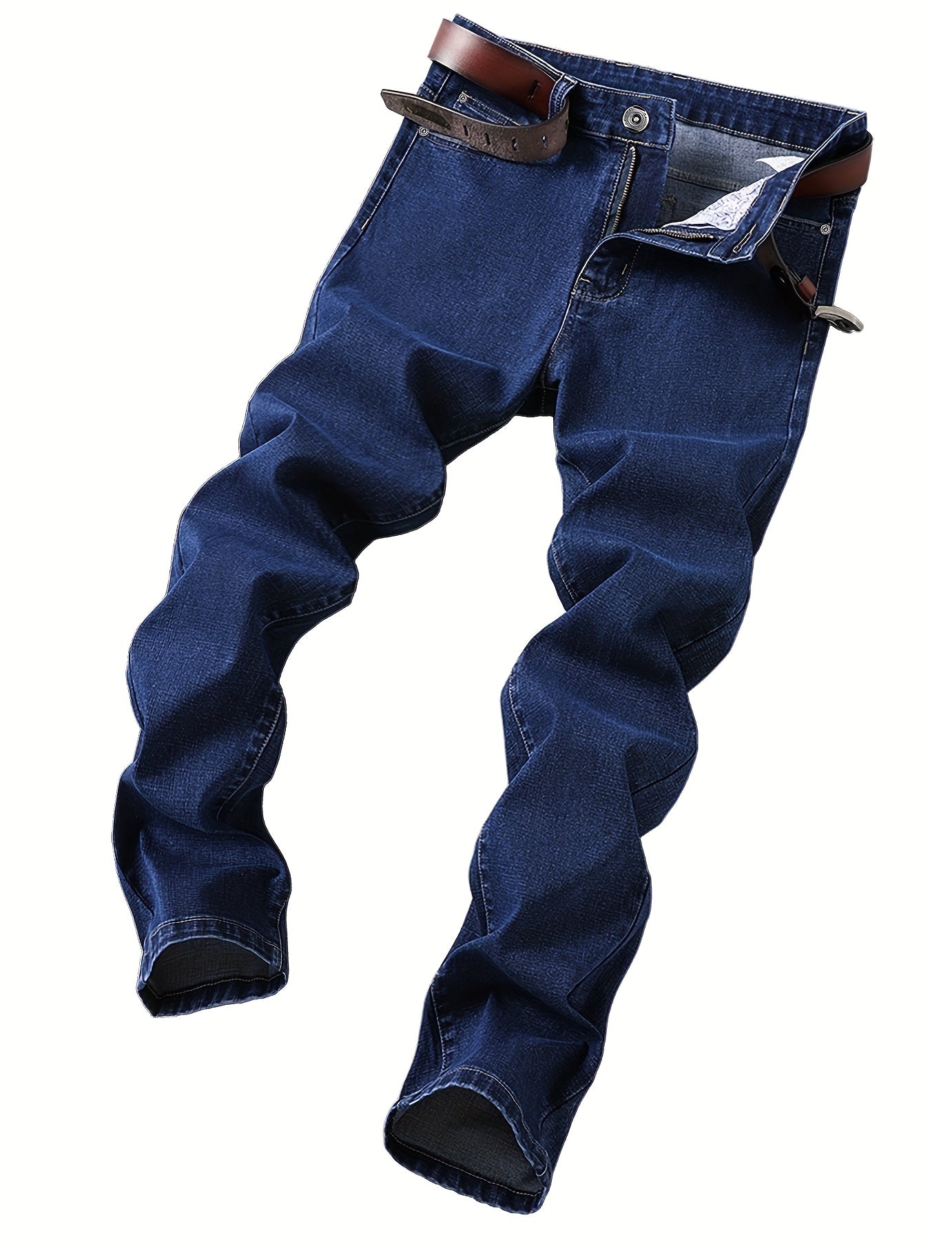 3-pack Trendy Men'S Retro Solid Color Jeans, Slim Fit Stretch Jeans, High Street Casual Style, Suitable For All Seasons
