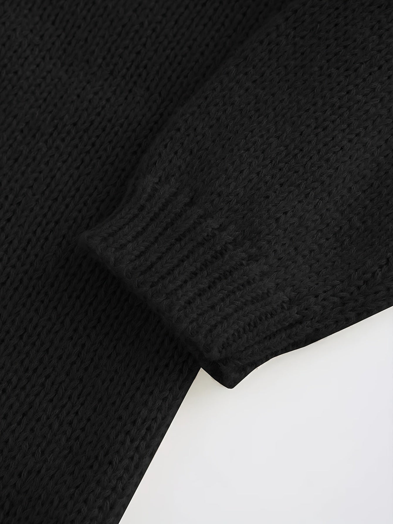 Plus Size - Plus Size Elegant Cuff Lapel Sweater-Soft Fabric, Simple Three-dimensional Color Design, Ideal For Autumn And Winter Casual Wear, Women'S Long Sleeve Sweater, Elegant Style