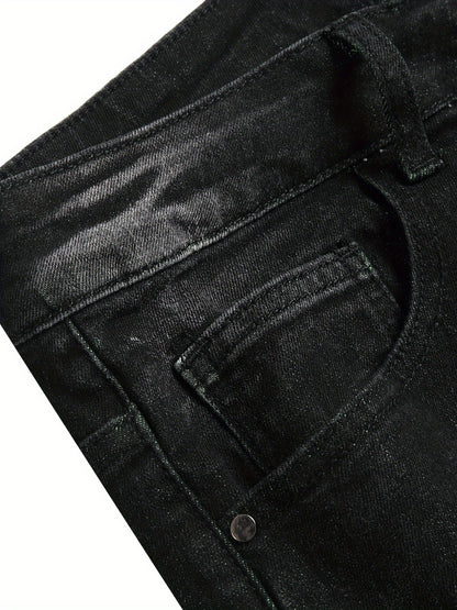 Black Green Hole Slimming Jeans Are Fashionable And Easy To Match