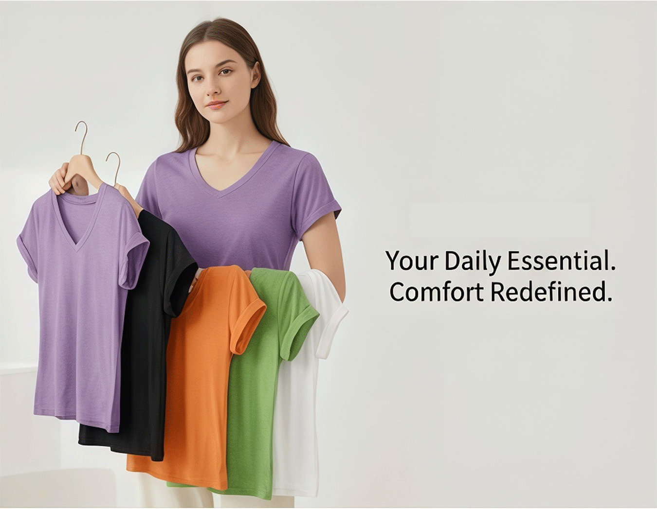Women's Dark Gray Polyester Printed V-Neck T-Shirt - product view 5