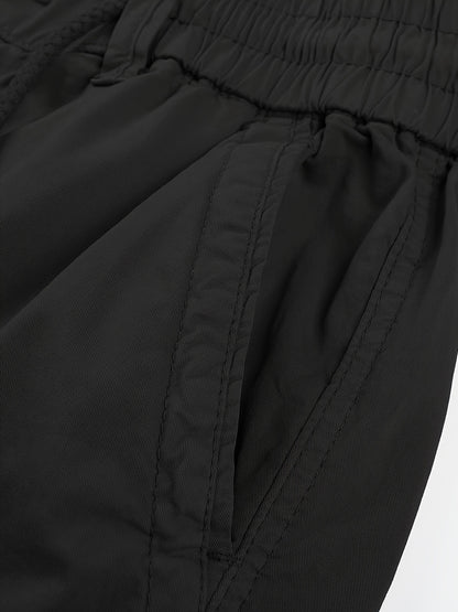Solid Cargo Men's Casual Long Pants with Multiple Pockets AndButtons, Outdoor Hiking Camping Mountaineering