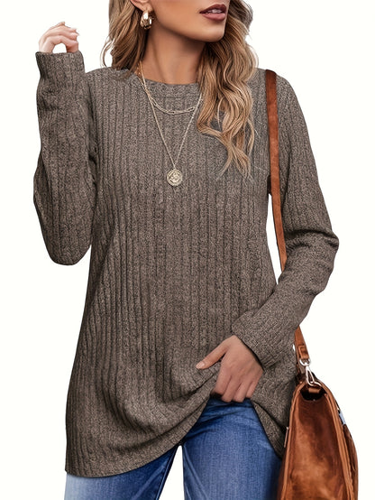 Three-piece Women's Long-sleeved European And American Fashion Sweater, Casual Round-neck Light And Loose T-shirt