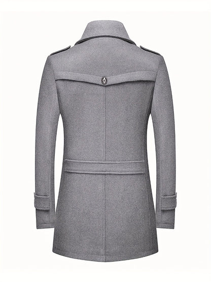 Men's Versatile Wool Blend Single-Breasted Coat