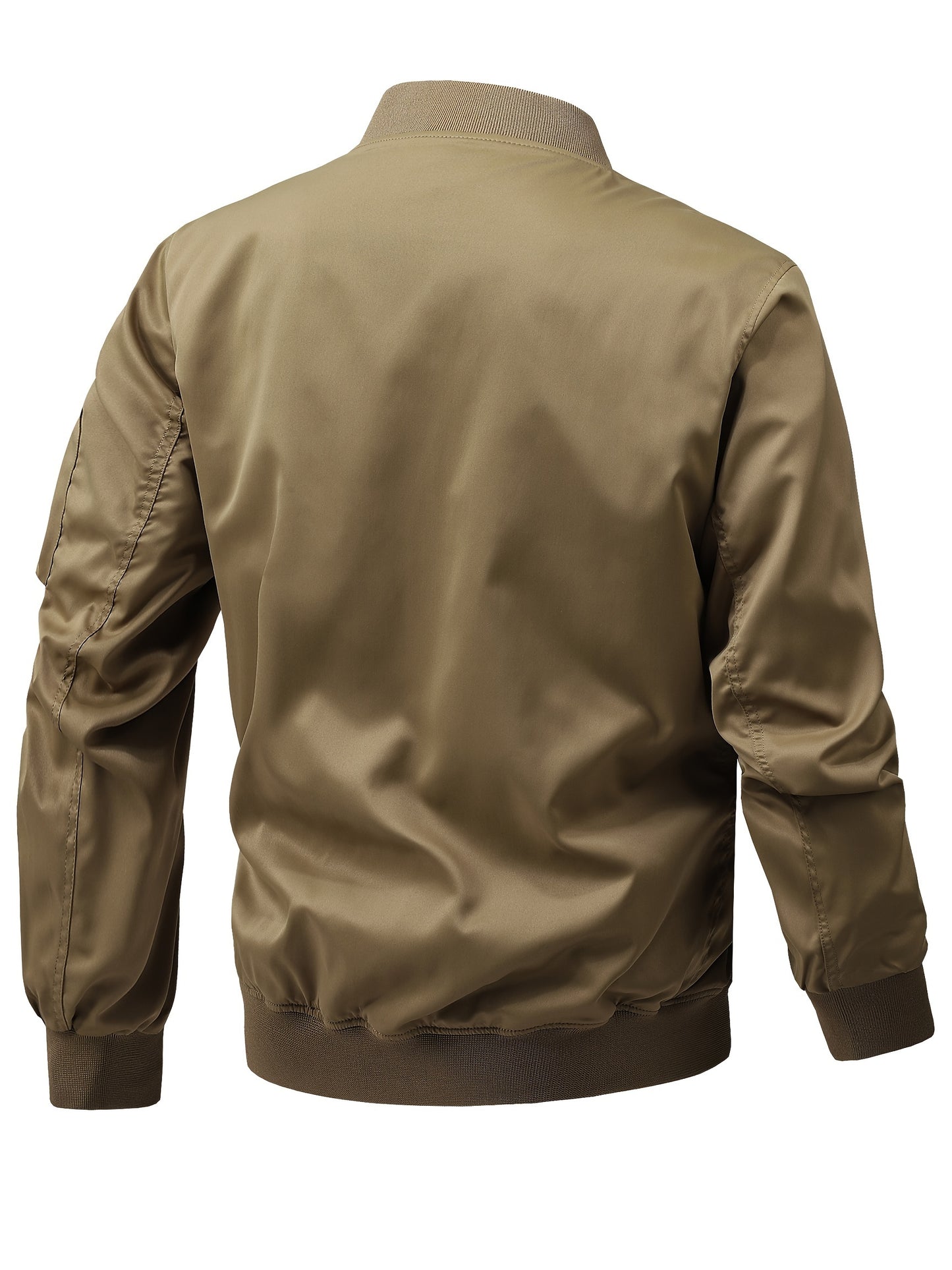 Men's Plus Size Windbreaker Jacket with Zip Closure And Baseball Collar, Casual Street Style, PLUS SIZE
