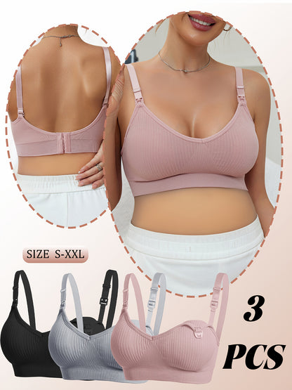 [Selected 3pcs Set] Comfortable Bandeau Bra for Women Tube Top Style with Ribbed Fabric And Elastic Support Perfect for Daily Wear Seamless Bandeau Bra for Women Strapless Wireless Tube Top with Removable Pads Super Stretchy And Soft Fit