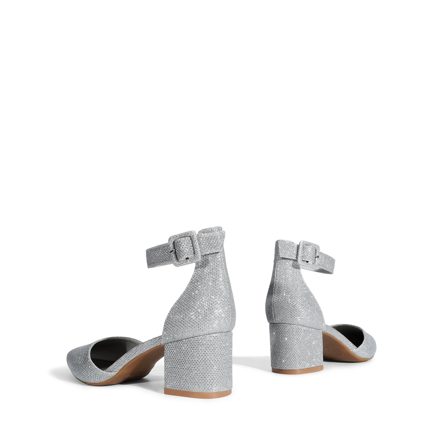 Pointed Toe Low Chunky Heels Pump Shoes Women Pumps with Ankle Strap
