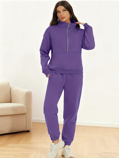 A Set of Autumn And Winter European And American Women'S Two-Piece Suits, Sweatshirts, Trousers, Fleece Sports, Street Fashion And Casual Suits