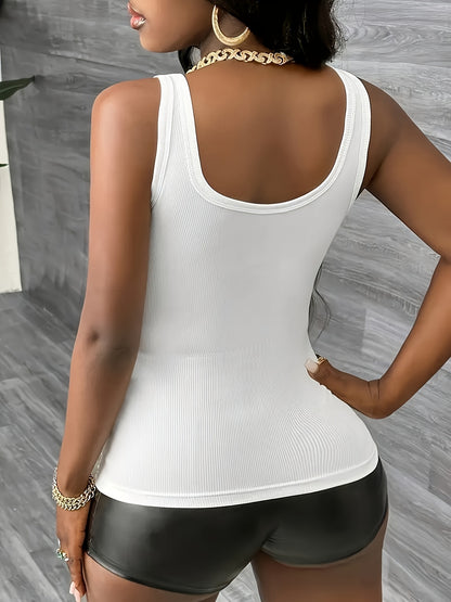 3pcs Women'S Casual V-Neck Tank Tops, Solid Color Sleeveless Tops In White, Gray, Black, Stretchy For Spring, Summer, And Fall