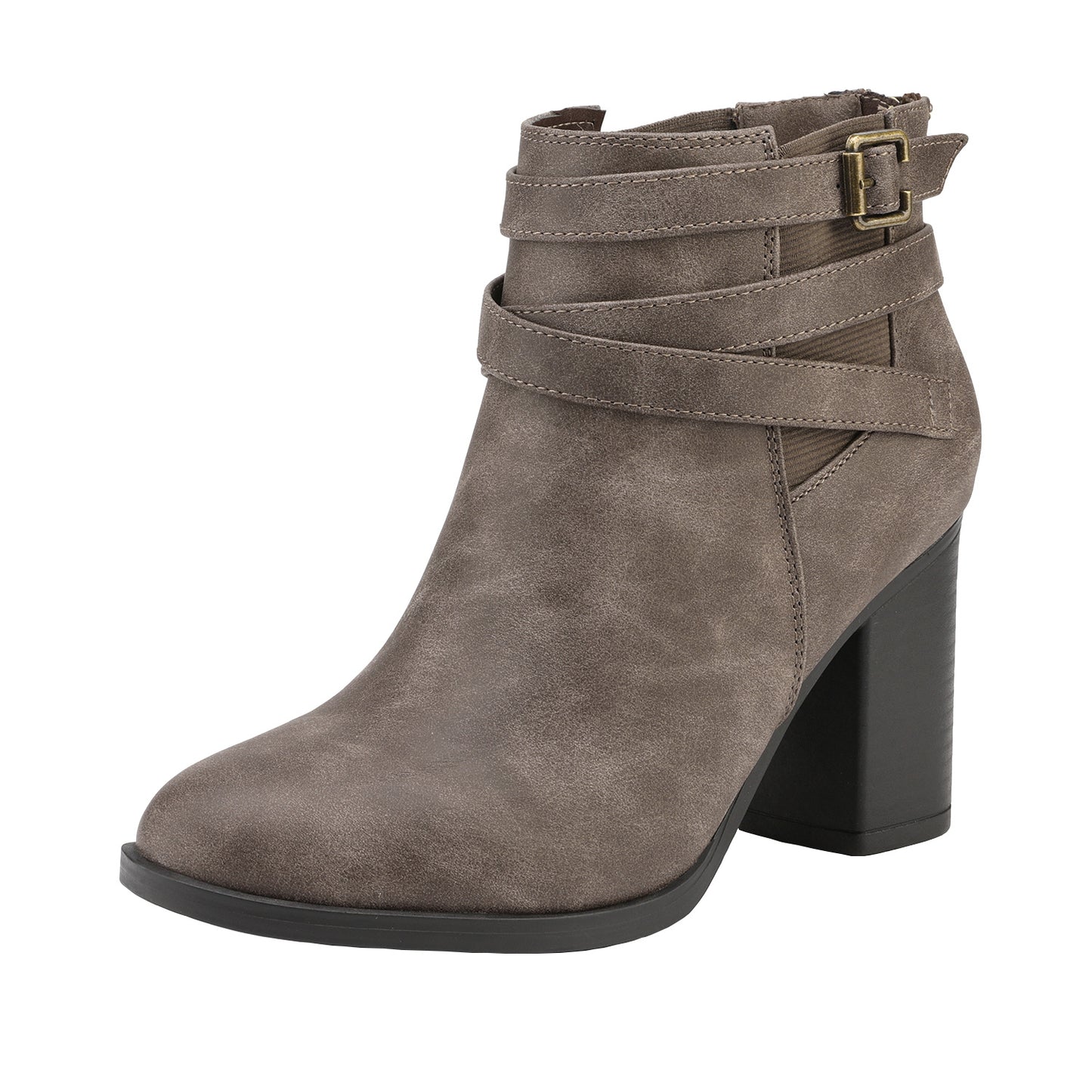 Women's Chunky High Heel Ankle Boots, Close Toe Fall Heeled Booties Shoes