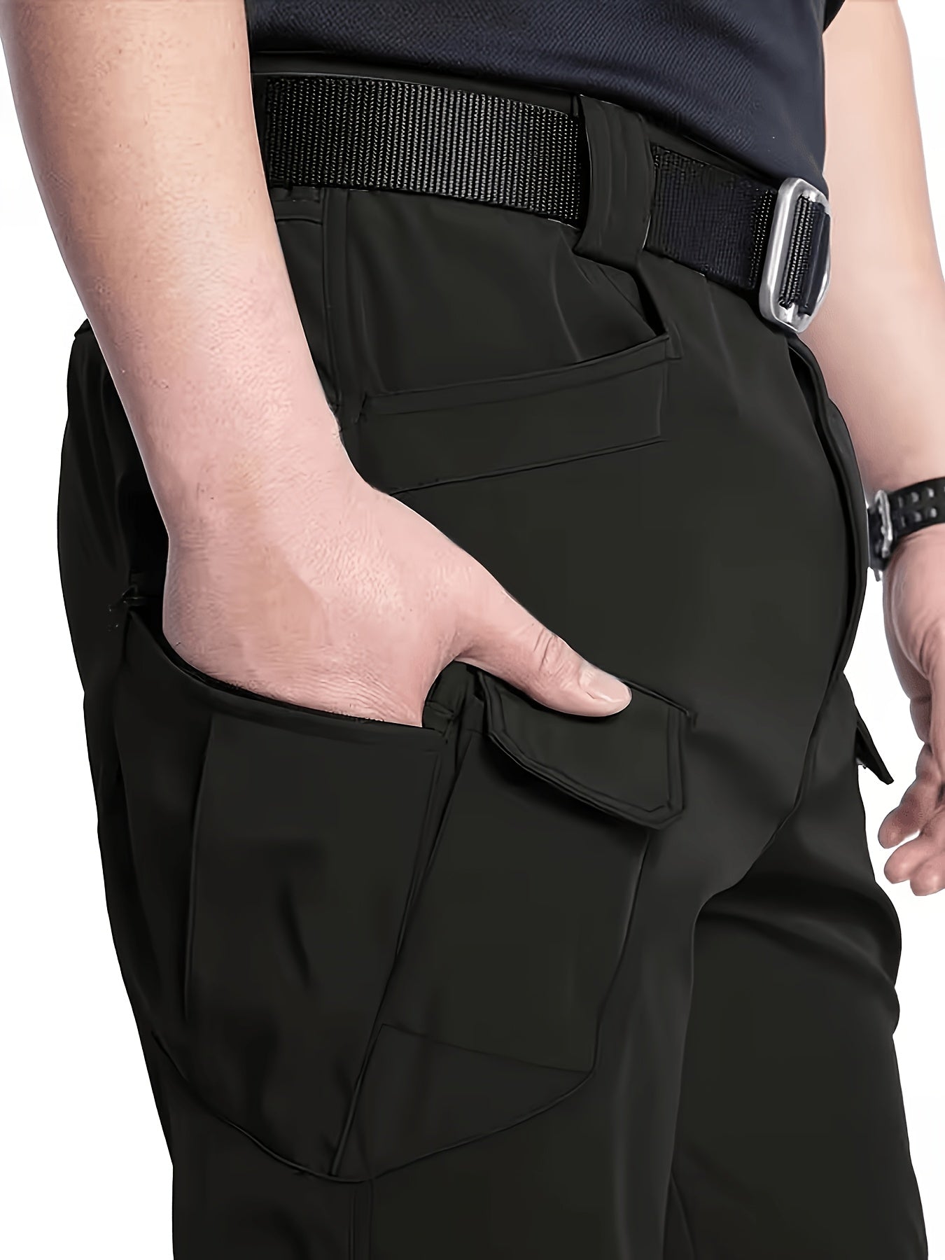 2-PCS Men'S Multi-Pocket Tactical Work Pants: Breathable, Durable, And Slim-Fit Outdoor Hiking Pants For Spring (Includes Free Waist Belt)