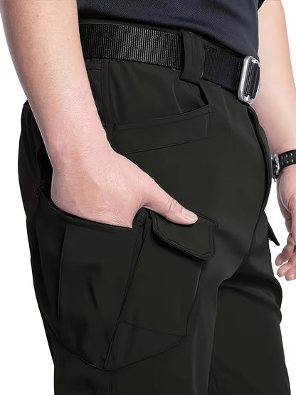 2-PCS Men'S Multi-Pocket Tactical Work Pants: Breathable, Durable, And Slim-Fit Outdoor Hiking Pants For Spring (Includes Free Waist Belt)