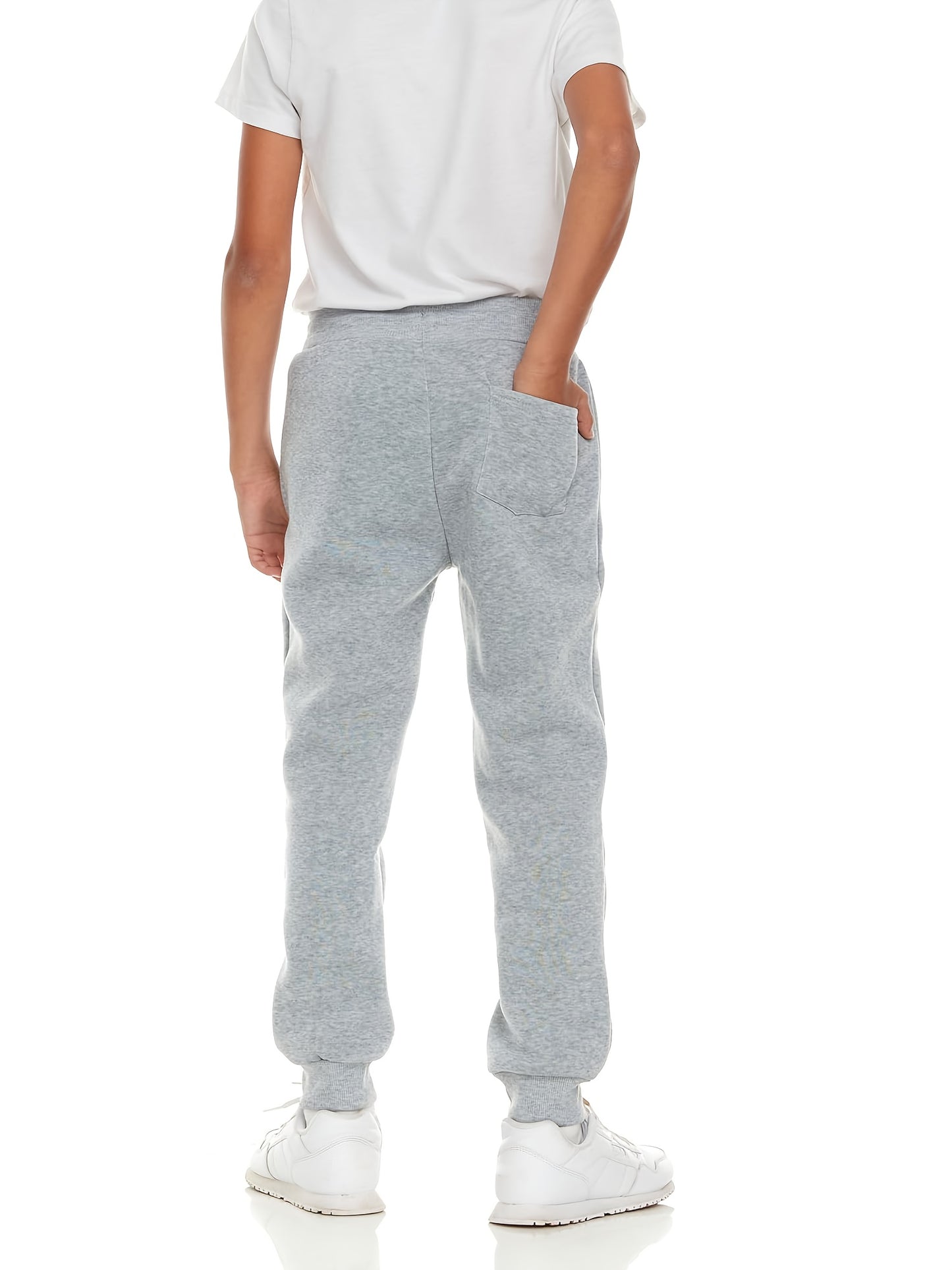 3Pk Boys Sweatpants Athletic Workout Kids Clothes Boys Joggers Pants with Zipper Pocket And Drawstring Size 4-20, Perfect for Outdoor