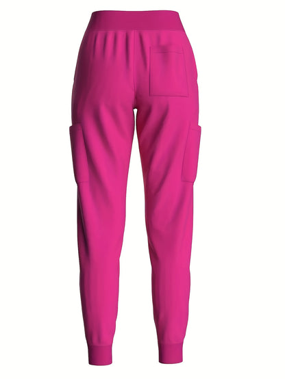 Scrubs Set for Women Nurse Uniform Jogger Suit Stretch Top & Pants with Multi Pocket for Nurse Esthetician Workwear
