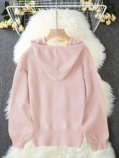 Plus Size - Plus Size - Plus Size Women'S Clothing, Sweet And Cute Style, Women'S Hooded Button-Up Cardigans, Autumn And Winter Fashion And Playful Items