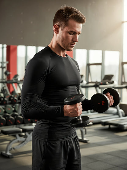 Kinglaman 5-Pack Workout Compression Shirts for Men Long/Short Sleeve Rash Guard Athletic Undershirts Sports Gear T-Shirts 2026 Valentine's Day Gifts