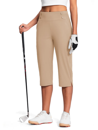 18" Dressy Capri Pants for Women High Waist Stretch Women'S Capris Pants for Summer with Pockets Work Casual