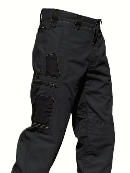 2pcs Men'S Tactical Work Pants with Spacious Multi-Pocket Design & Durable Ripstop Fabric, Outdoor Pants for Camping, Climbing, Fishing, Hunting, Straight-Leg Fit with Belt Loops, Rugged Style, All-Season Pants