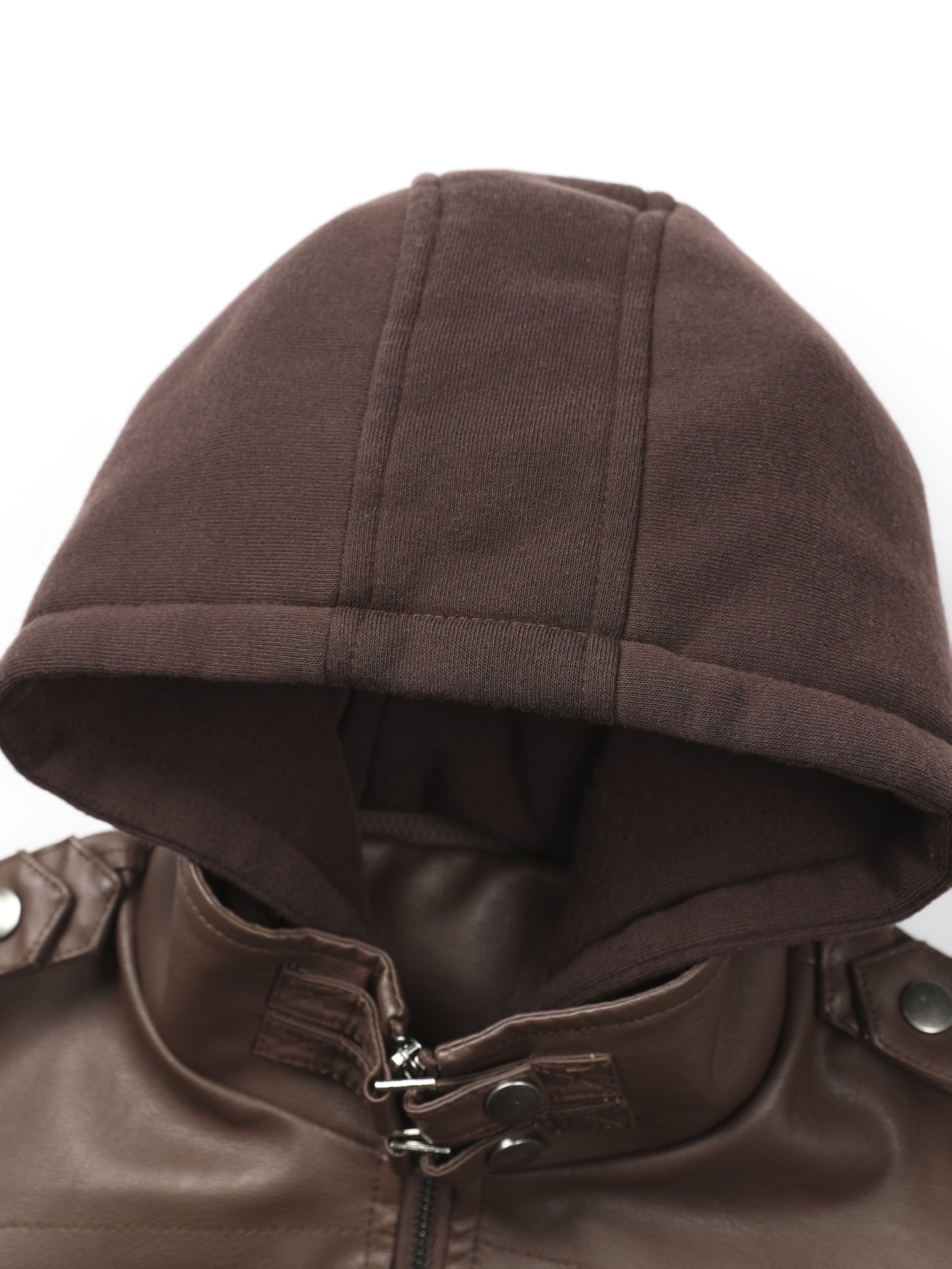 Women's Vintage-Style PU Leather Jacket - High Quality, Windproof, Tear- with Detachable Hood Casual Outdoor Riding Jacket