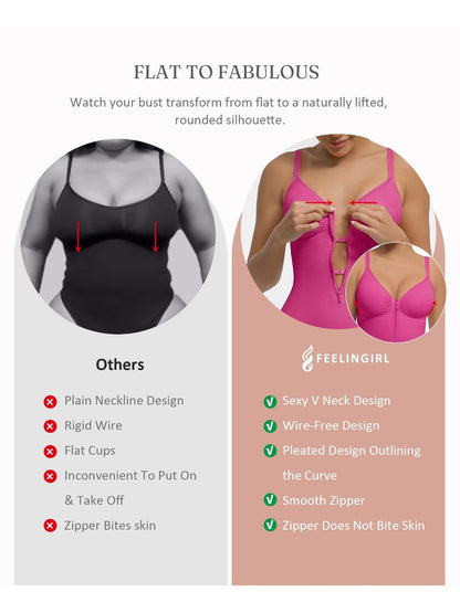 Women's Targeted Control Shapewear Bodysuit - Zip Front Body Smoothing