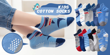 Baby Shark Grip Ankle Socks - 12-Pair Pack