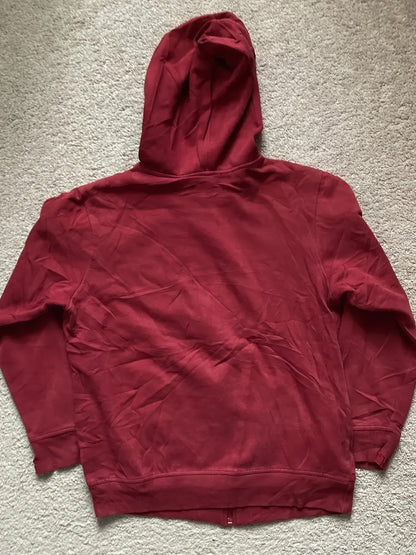 Y2K MMA Elite Zip Up Hoodie, Red Vintage Graphic Streetwear Jacket with Gothic Skull Wing Print, Full Zip Sweatshirt for Fall Winter, Unisex Hip Hop  Style Hoodie for Teens Men Women Couples, American Aesthetic Fashion Outerwear