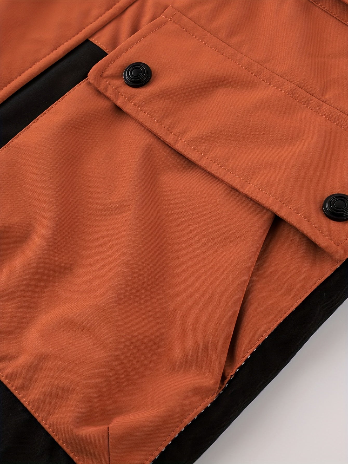 Men's Fashion New Jacket Men's Spring Autumn Thin Casual Multi-Pocket Outdoor Windbreaker Stitching Color Jacket Jacket Men's Removable Hat Windproof Outdoor Jacket Male