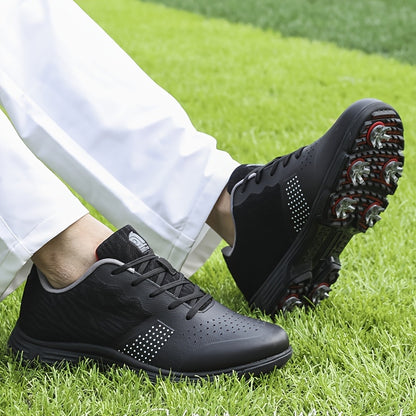 Men's Comfy Golf Shoes Spikes Breathable Outdoor Golf Training Sport Sneakers Non Slip, Spring And Autumn