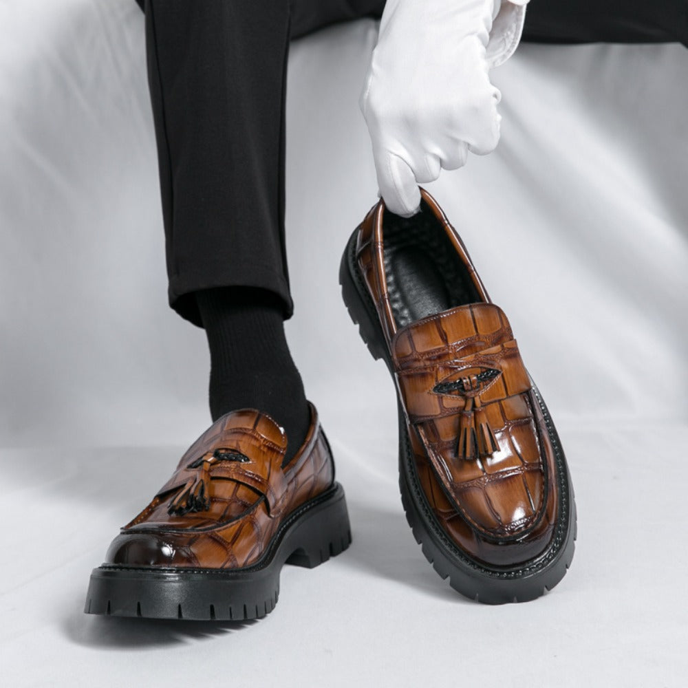 Men's Loafers & Slip-Ons - Platform Sole & Tassel Detail 268965