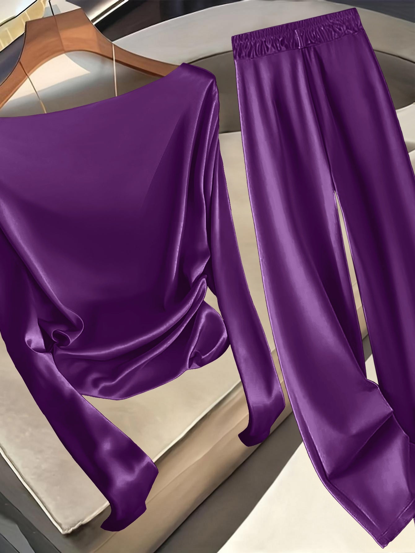 Women'S Elegant Casual Formal Solid Color Long Sleeve Pants Suit