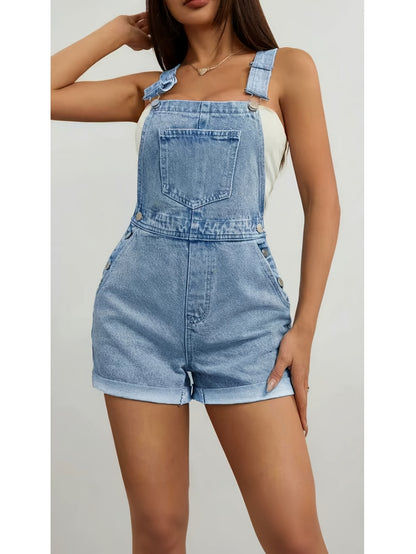 Women's Shoulder Strap Jumpsuit Shorts