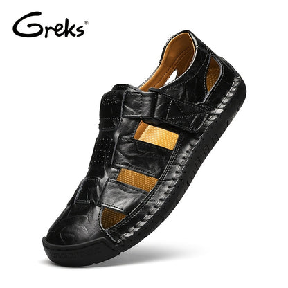 GREKS Men's Sport Sandals - Closed Toe Outdoor Fisherman Shoes, Breathable Summer Beach Loafers Anti-Slip