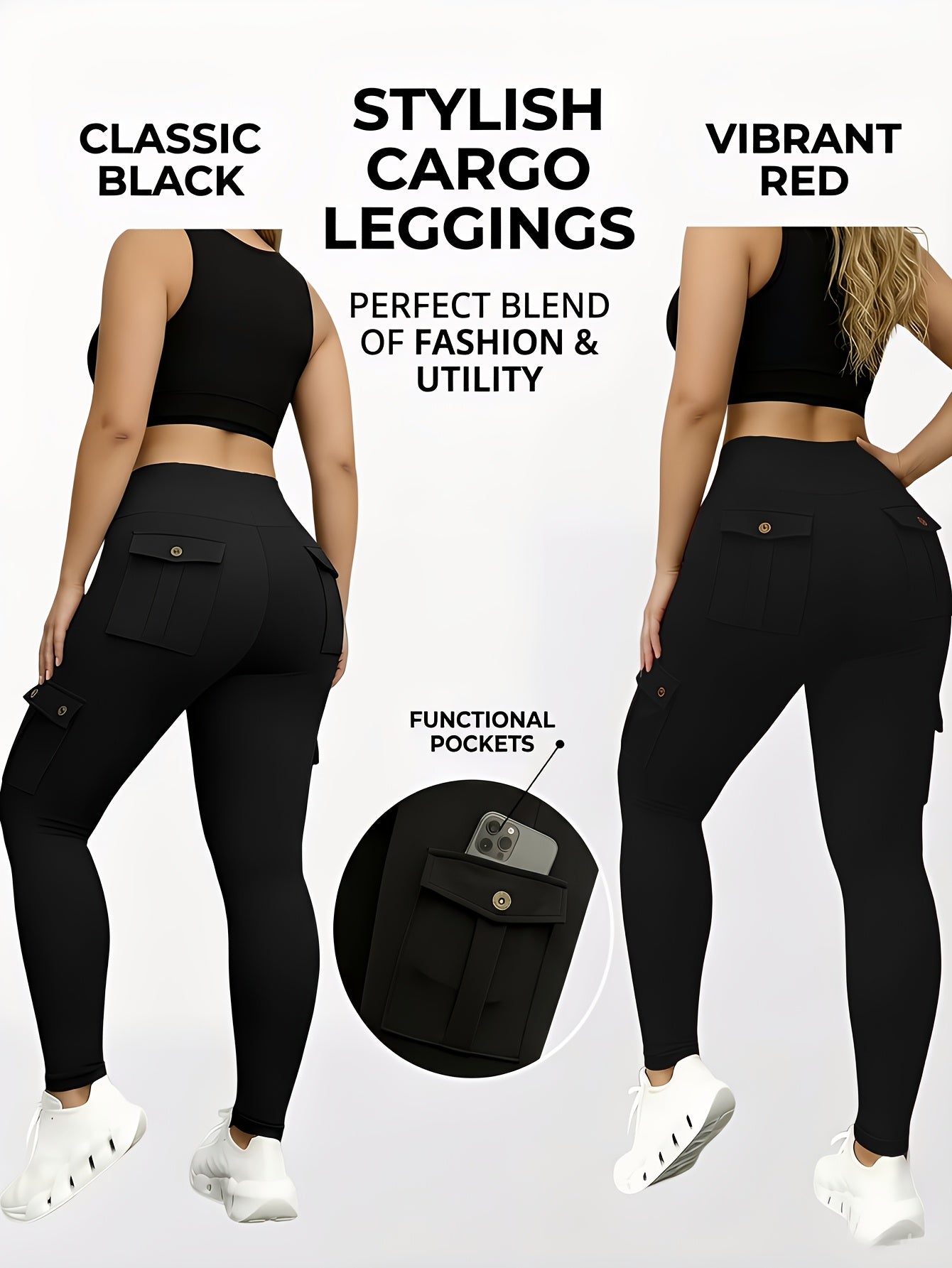 Large-size Women'S Stretchy High-waist Fitness Pants With Multiple Pockets, Breathable And Lightweight Yoga Pants, High-waisted Pants For Toning The Waist And Abdomen, Suitable For Running, Fitness, Yoga, And Casual Outings