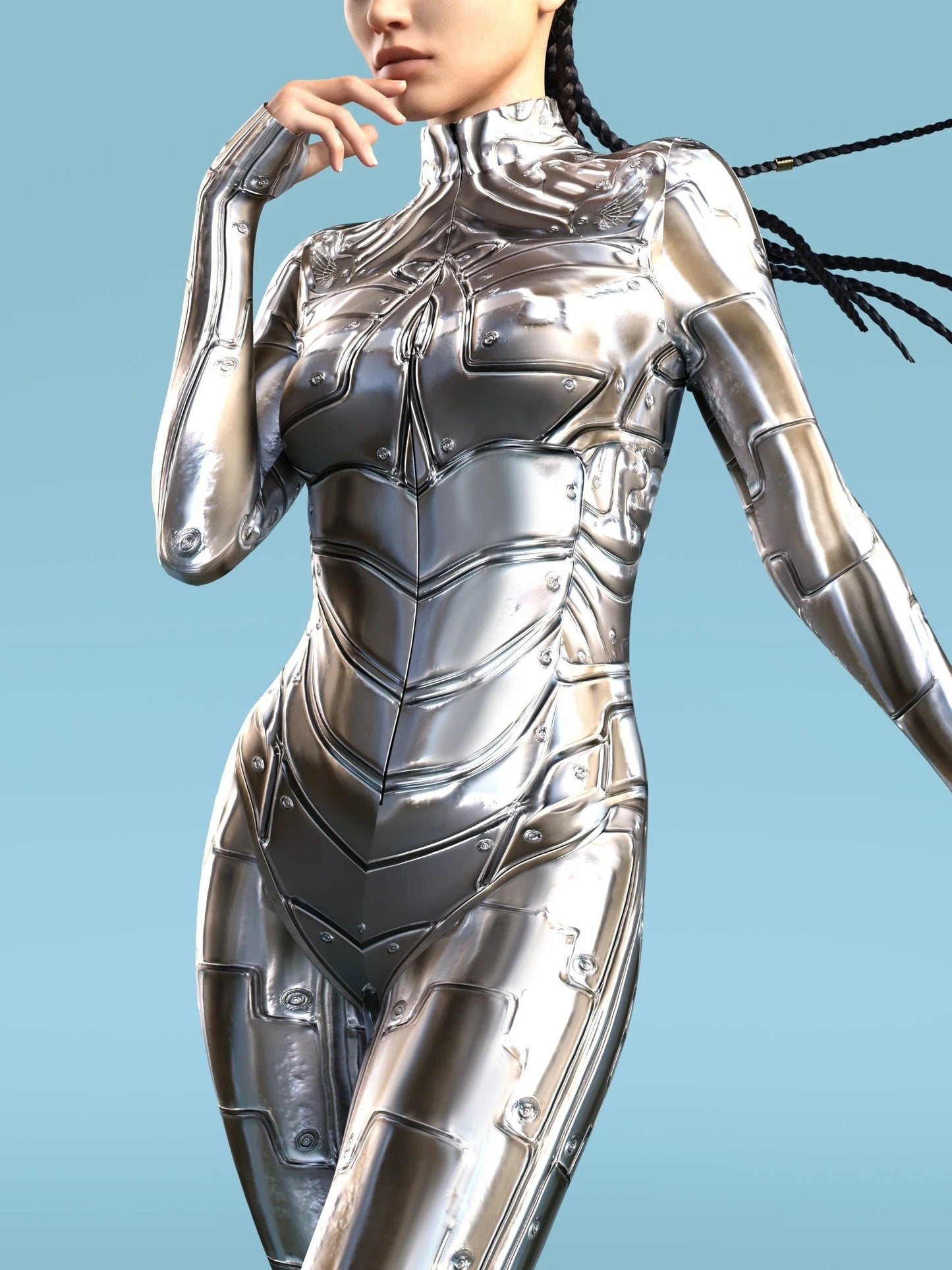 Steel Mecha Suit Spandex Full Body Print Body Suit Yoga Fitness Sportswear Halloween Christmas Costume Adult Party Role Playing Suit