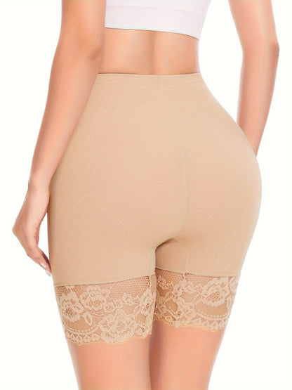 JUQDNX Seamless Lace Boyshort Panties - Tummy Control & Butt Lifting, Anti-Chafing Compression Slimmer Underwear for Women, Breathable / Blend, Ideal for Dresses & Shorts, Tummy Control Underwear