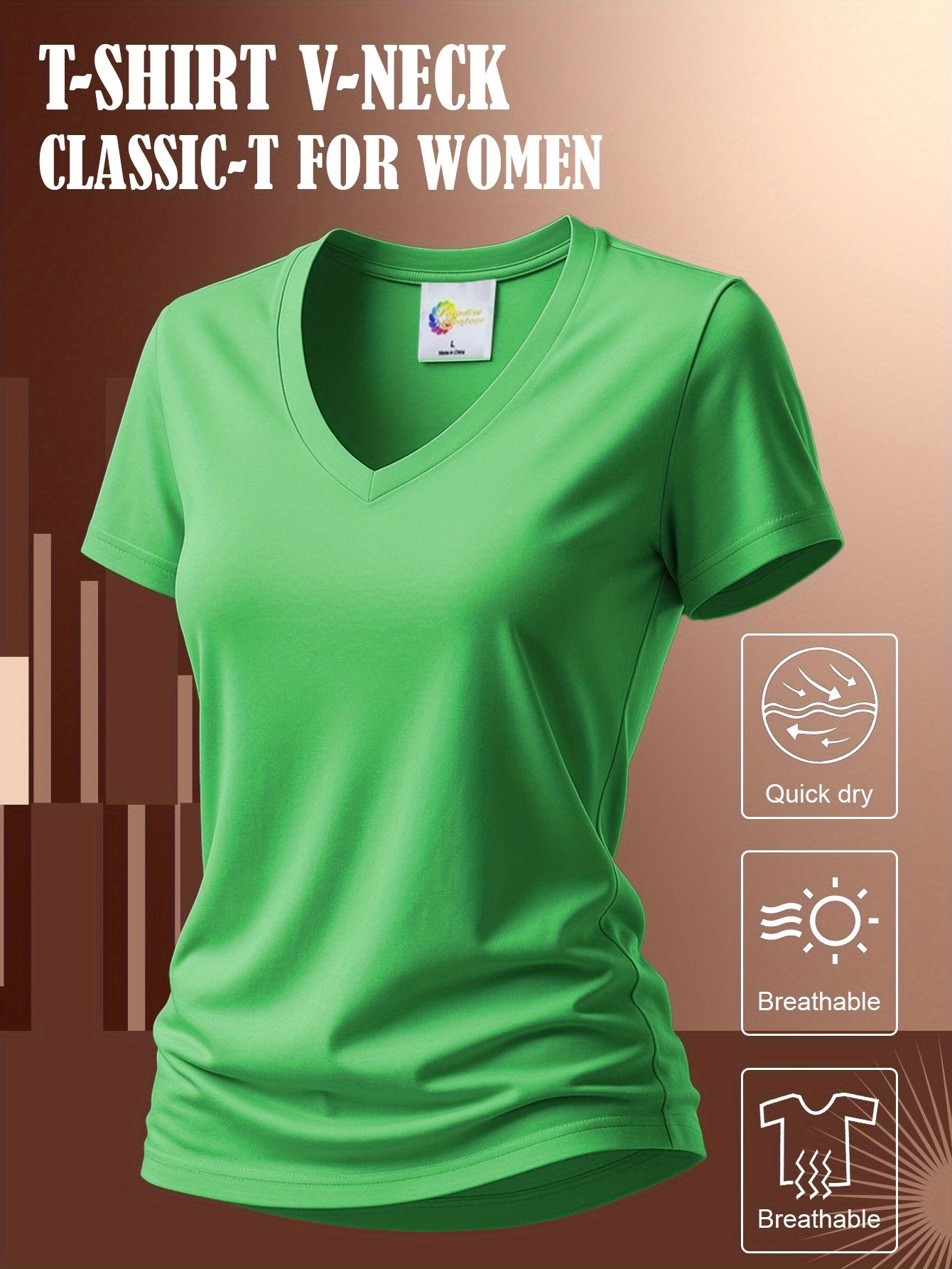 Women'S Soft V-Neck Sports T-Shirt, Cool And Breathable, - Quick-Dry Fabric, Designed for Outdoor Workouts, Comfortable And Versatile Fitness Wear Suitable for Everyday Exercise