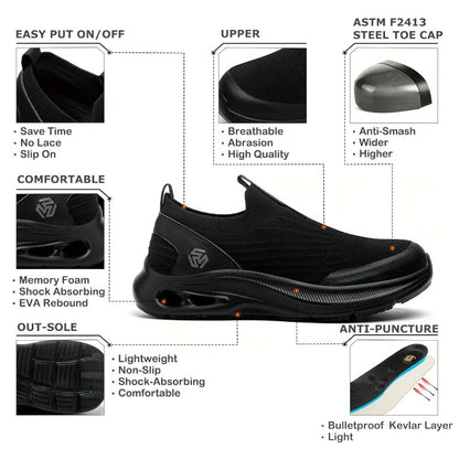 Men's Loafers & Slip-Ons - Steel Toe Protection & Puncture Resistant