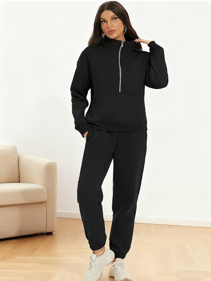 A Set of Autumn And Winter European And American Women'S Two-Piece Suits, Sweatshirts, Trousers, Fleece Sports, Street Fashion And Casual Suits