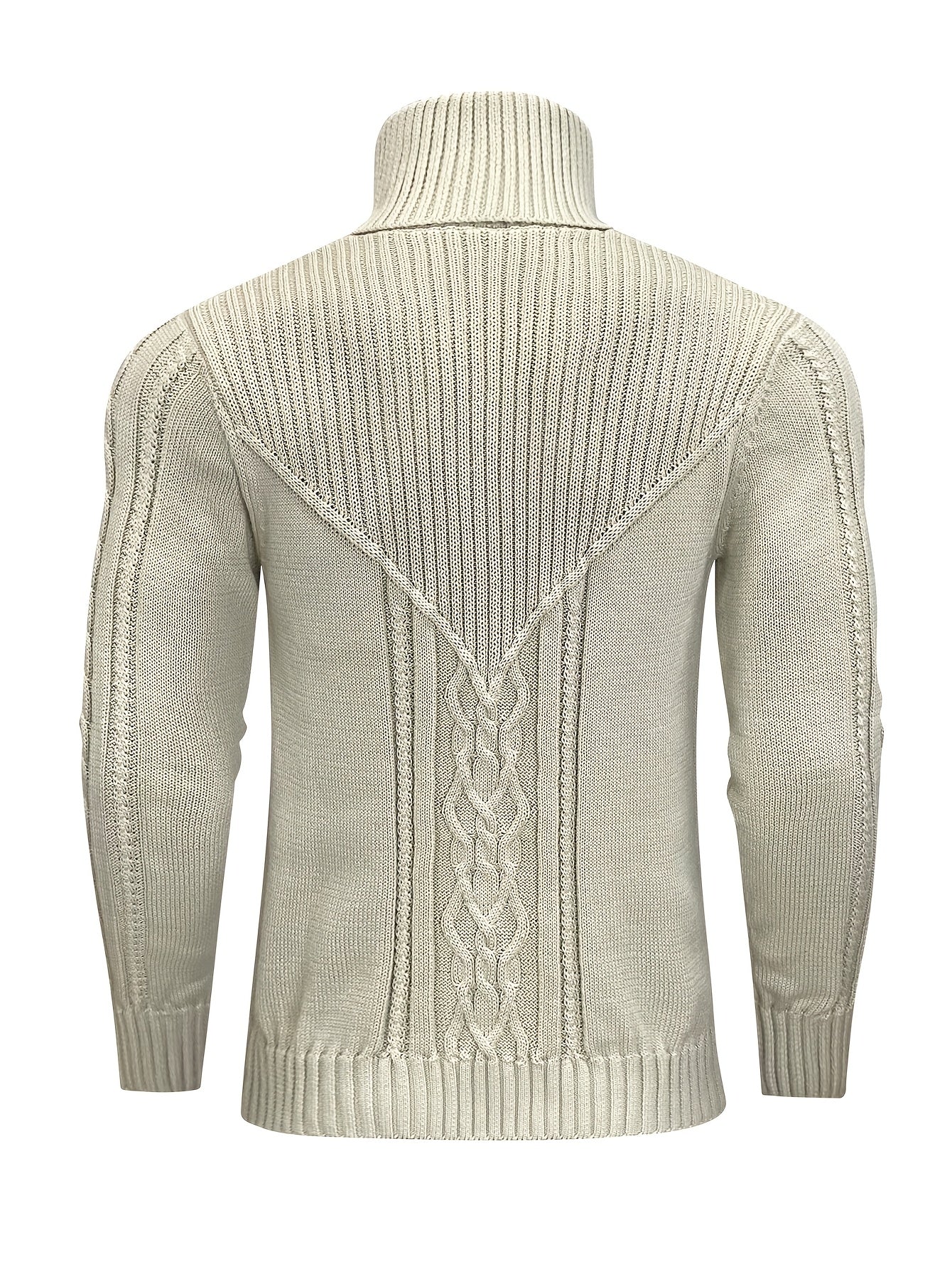 Men's Mature Casual Vintage Twisted Turtleneck Knit Pullover