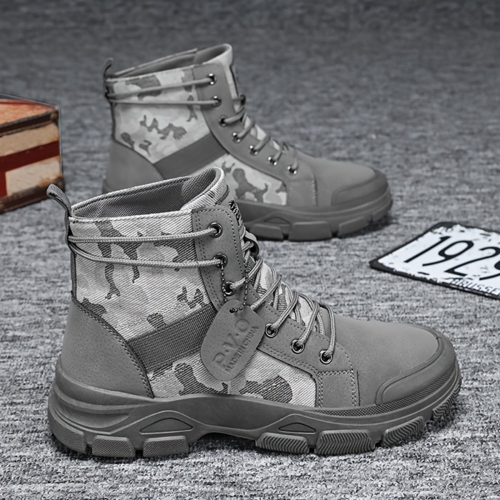 Men's Boots - Non-Slip Sole Lace-Up for Outdoor & Travel