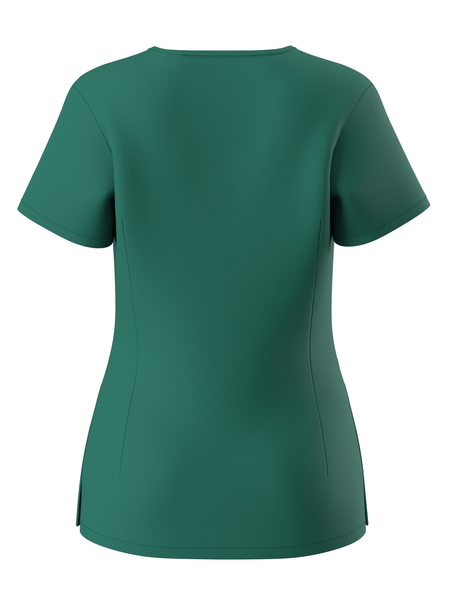 Women's Solid Two-piece Set - Elegant Short Sleeve V Neck Scrub Top & Drawstring Pants Outfits, Clothing