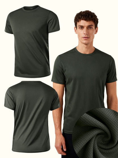 5-Pc Men'S Casual Comfortable T-Shirts, Breathable, Moisture-Wicking Crew Neck Short-Sleeve Tops, Stylish Short-Sleeve Tops, All-Season Clothing, Suitable for Running, Casual Wear, Layering, Thanksgiving T-Shirts, Thanksgiving Gifts