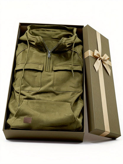 Men's Black Polyester Hoodie - product view 3