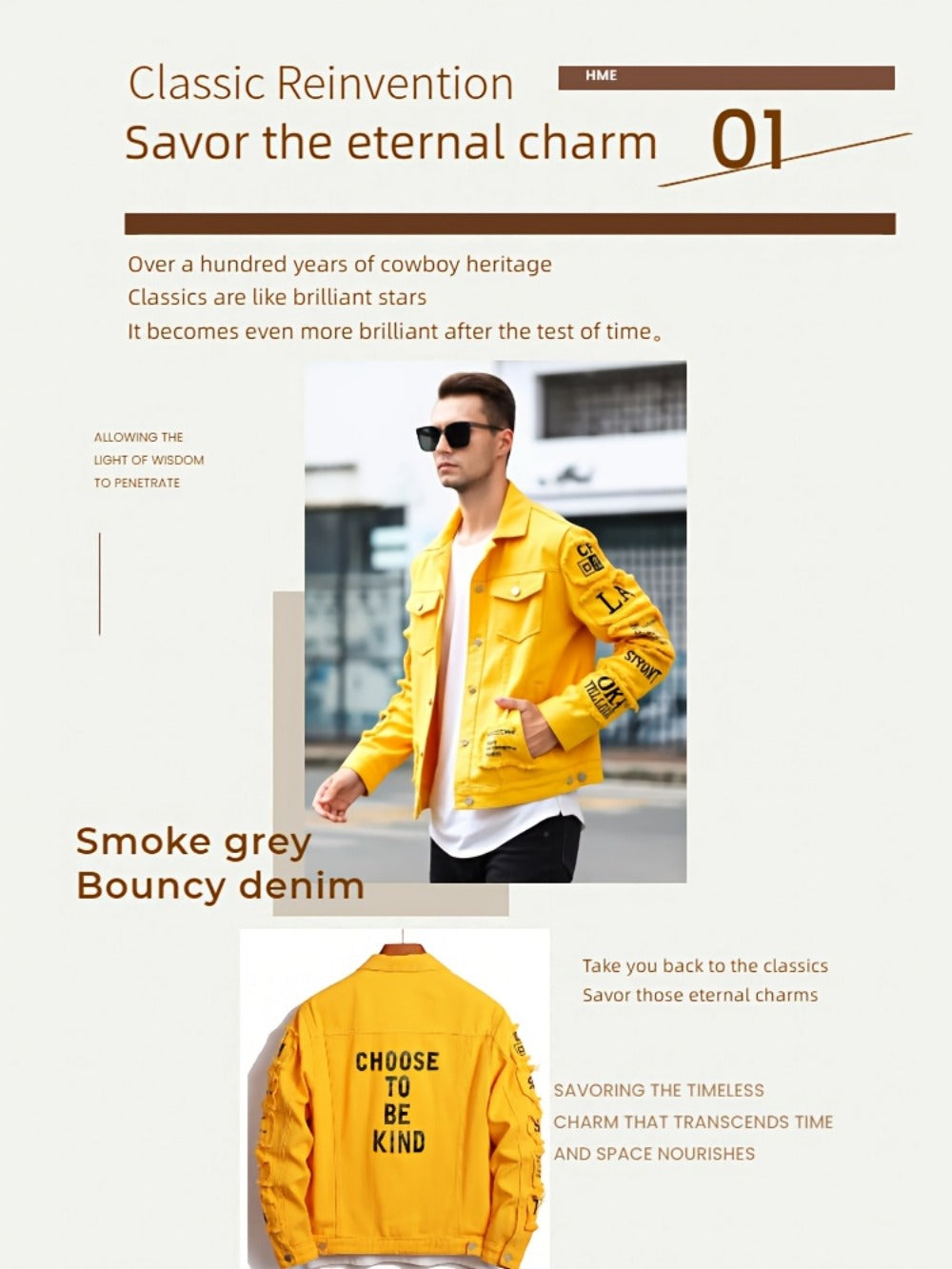 Men's Relaxed Denim Single-Breasted Jacket