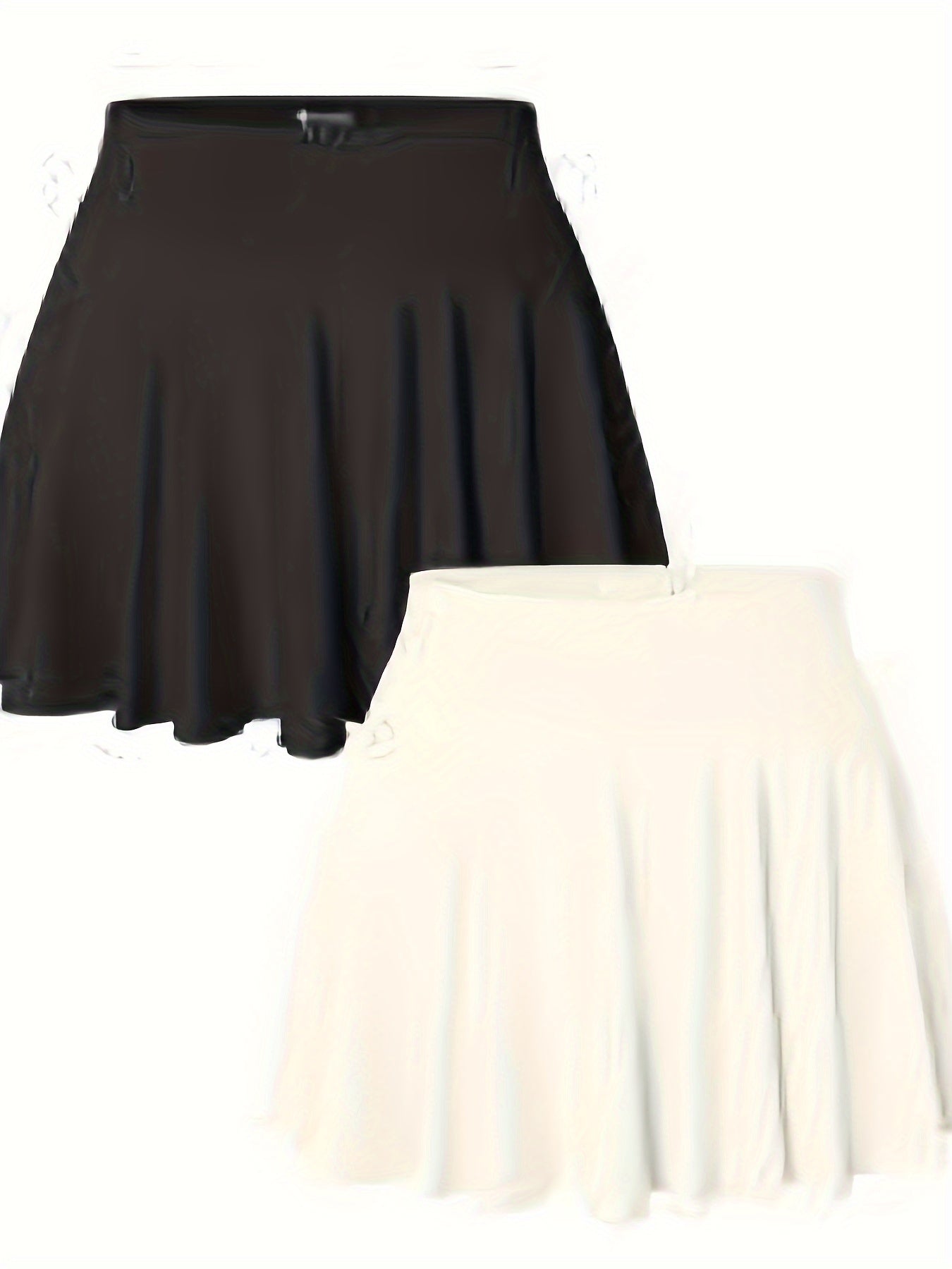 Ladies' Two-Piece Skirts Featuring a 2-In-1 Design, Flowy And Cheeky Short Styles, Stretchy Flared Casual Mini Skirts for Women'S Fashion Bottoms