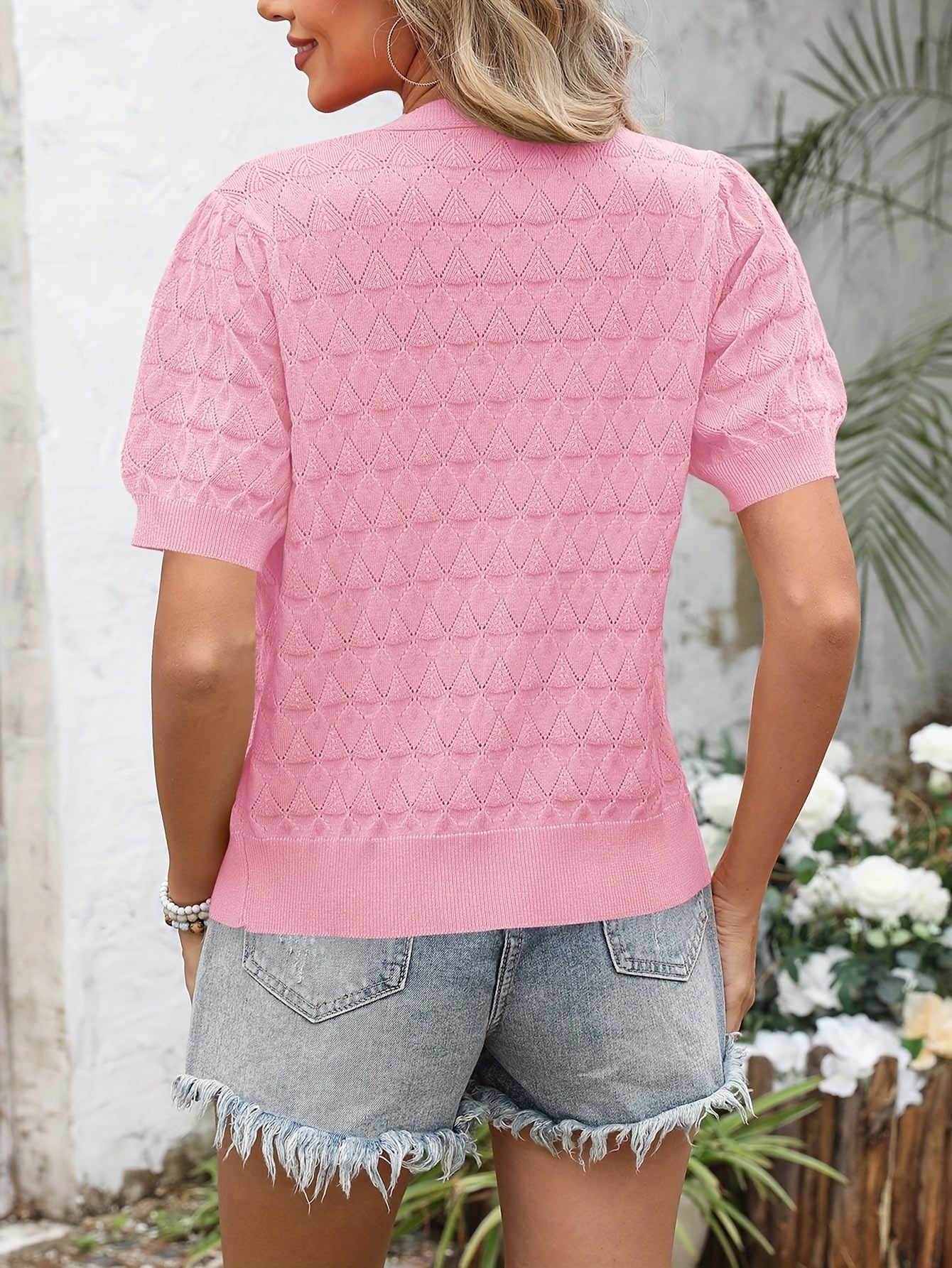 Lightweight Crocheted Short Cardigan for Women Featuring Puff Sleeves; a Breathable, Comfy, And Versatile Top Ideal for Spring And Summer