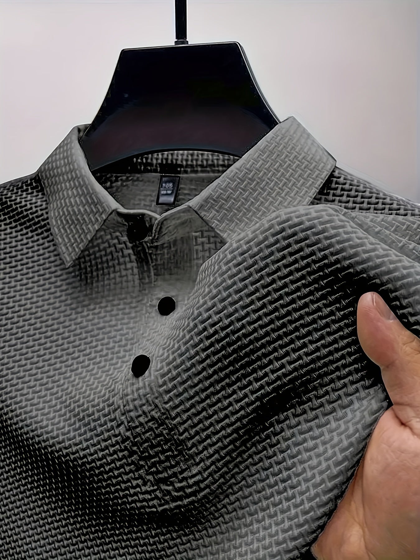 Men's Ice Silky Elastic Solid Short Sleeved Lapel Golf Shirt, Summer Outdoor Cool Polo Shirt T-shirt, Men's Gift