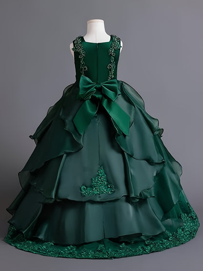 (Size Is Slightly Larger, Recommended To Purchase One Size Smaller Than Usual) Flower Dress Princess Puffy Tulle Dresses Bridesmaid Wedding Communion Birthday Party Pageant Maxi Prom Gown For Kids