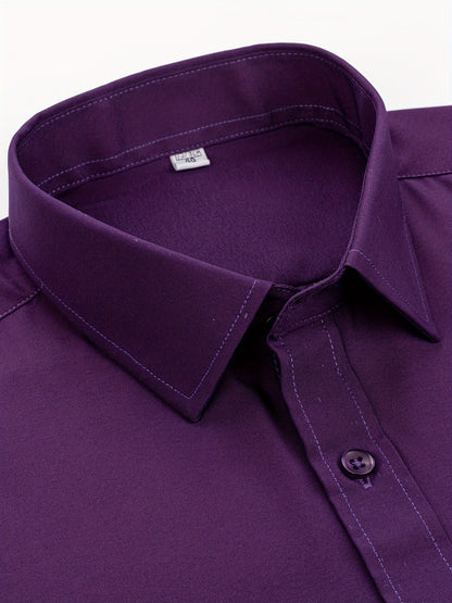 3pcs Men'S Stretch Long Sleeve Business Casual Dress Shirts