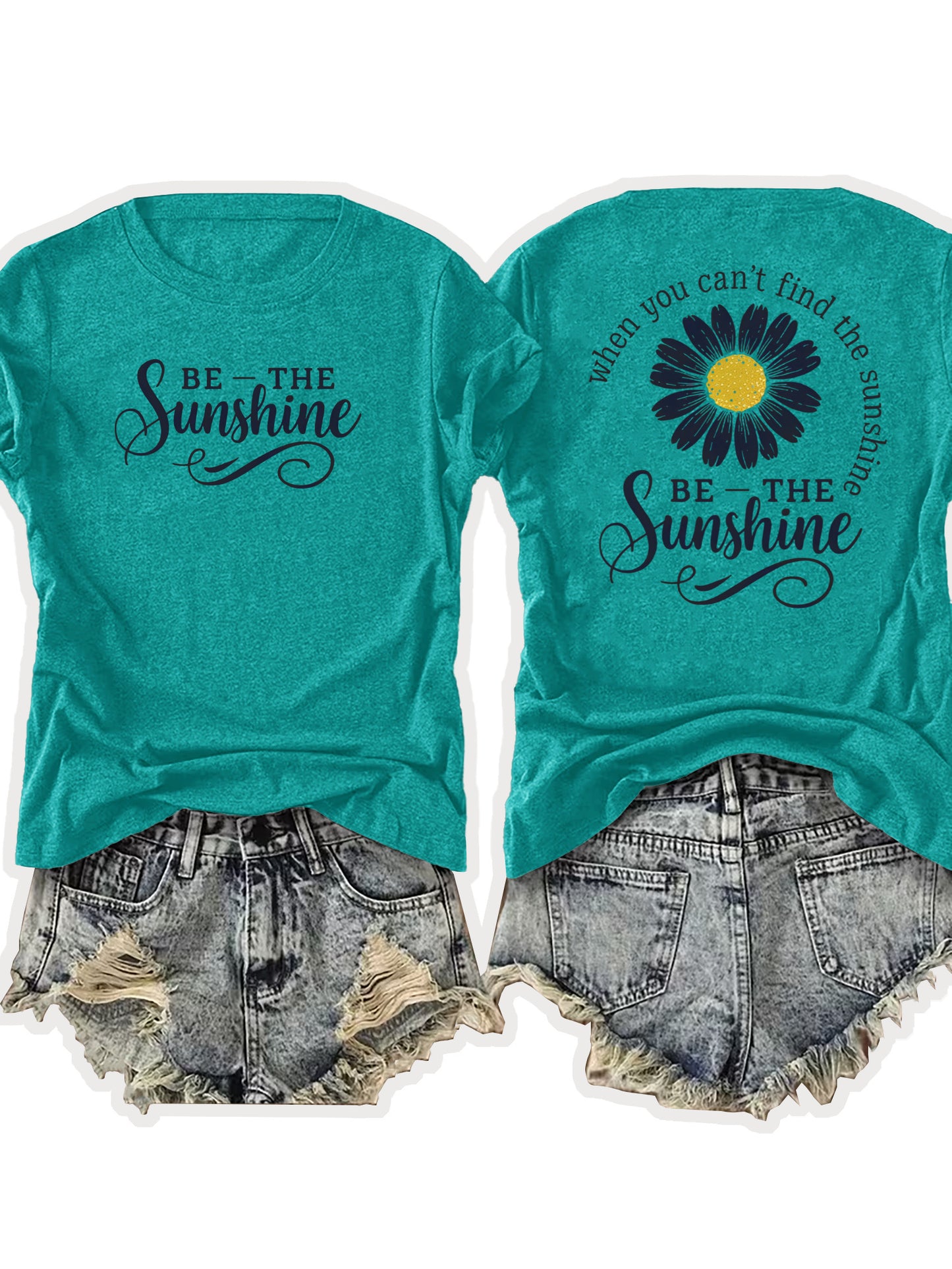 Women'S Casual Sports T-Shirt | Lightweight & Breathable European Summer Round-Neck Tee With Uplifting 'Be The Sunshine' Print - Ideal For Spring/Summer And Perfect For Various Occasions