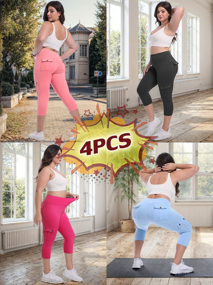 Women's Black/Pink/Blue/Rose Polyester High-Waist Leggings - product view 19